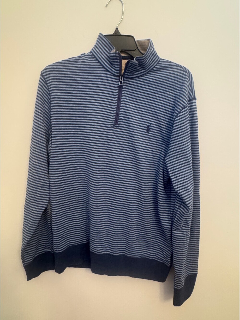 Polo Ralph Lauren blue striped quarter-zip pullover